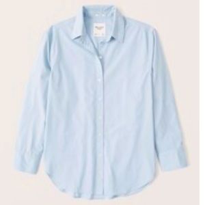 Abercrombie 90s Oversized Button-Up Shirt XS new with tags blue